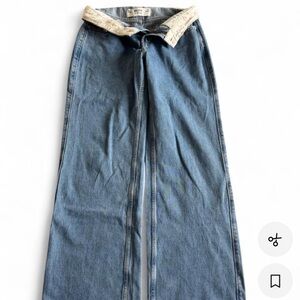Hollister Low-Rise Baggy Foldover Blue Jeans